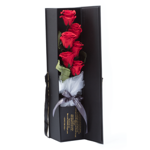 The Only Extra | 6 Red Preserved Long Stem Roses Bouquet